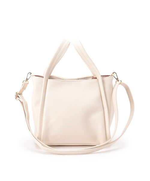 OPAQUE.CLIP（オペークドットクリップ）の「◆ソフトスクエアミニトート【軽量・2WAY・抗菌防臭加工生地使用】（トートバッグ・レディース・グレー/ライトオレンジ系/オフホワイト・00）」の15枚目の写真