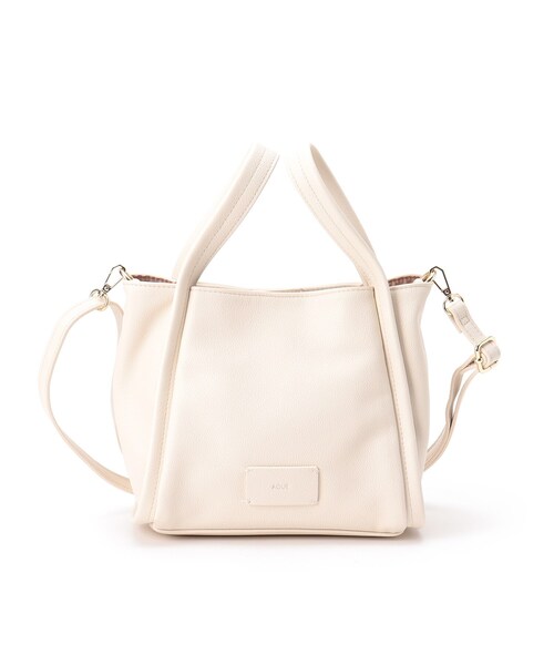 OPAQUE.CLIP（オペークドットクリップ）の「◆ソフトスクエアミニトート【軽量・2WAY・抗菌防臭加工生地使用】（トートバッグ・レディース・グレー/ライトオレンジ系/オフホワイト・00）」の18枚目の写真