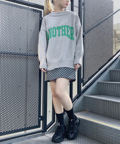 Figments（フィグメンツ）の「ANOTHERニット（ニット/セーター・レディース・グリーン/グレー・FREE）」の14枚目の写真