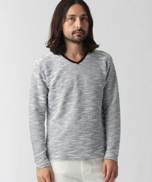 NICOLE CLUB FOR MEN | ブリスタージャカード長袖Ｖネックプルオーバー(Tシャツ/カットソー)