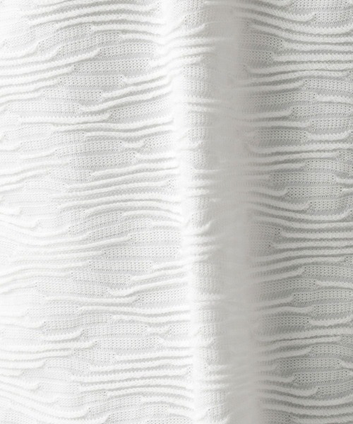 NICOLE CLUB FOR MEN（ニコルクラブフォーメン）の「【22年春モデル】ブリスタージャカード長袖Ｖネックプルオーバー（Tシャツ/カットソー・メンズ・ブラック/ホワイト/ホワイト×ネイビー/ホワイト×ブラック・MEDIUM/X-LARGE/LARGE）」の9枚目の写真