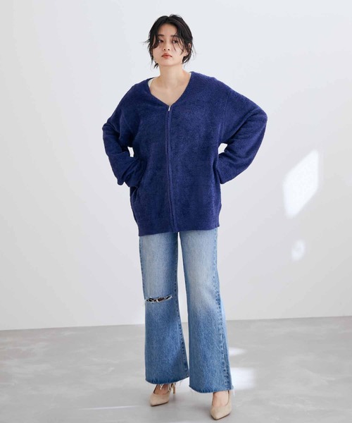 ADAM ET ROPE'（アダムエロペ）の「【WEB限定】ヘザー ジップ カーディガン ブルゾン（カーディガン/ボレロ・メンズ・チャコールグレー/ベージュ/ネイビー・M/L）」の14枚目の写真