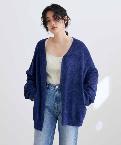 ADAM ET ROPE'（アダムエロペ）の「【WEB限定】ヘザー ジップ カーディガン ブルゾン（カーディガン/ボレロ・メンズ・チャコールグレー/ベージュ/ネイビー・M/L）」の4枚目の写真