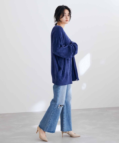 ADAM ET ROPE'（アダムエロペ）の「【WEB限定】ヘザー ジップ カーディガン ブルゾン（カーディガン/ボレロ・メンズ・チャコールグレー/ベージュ/ネイビー・M/L）」の9枚目の写真