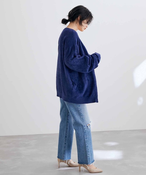 ADAM ET ROPE'（アダムエロペ）の「【WEB限定】ヘザー ジップ カーディガン ブルゾン（カーディガン/ボレロ・メンズ・チャコールグレー/ベージュ/ネイビー・M/L）」の10枚目の写真