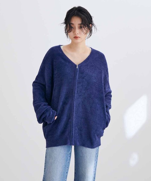 ADAM ET ROPE'（アダムエロペ）の「【WEB限定】ヘザー ジップ カーディガン ブルゾン（カーディガン/ボレロ・メンズ・チャコールグレー/ベージュ/ネイビー・M/L）」の5枚目の写真