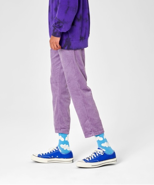 Happy Socks(ハッピーソックス)の「Happy Socks Cloudy クルーソックス 10211082(ソックス/靴下・レディース・ブラック/サックスブルー・M/L)」の3枚目の写真
