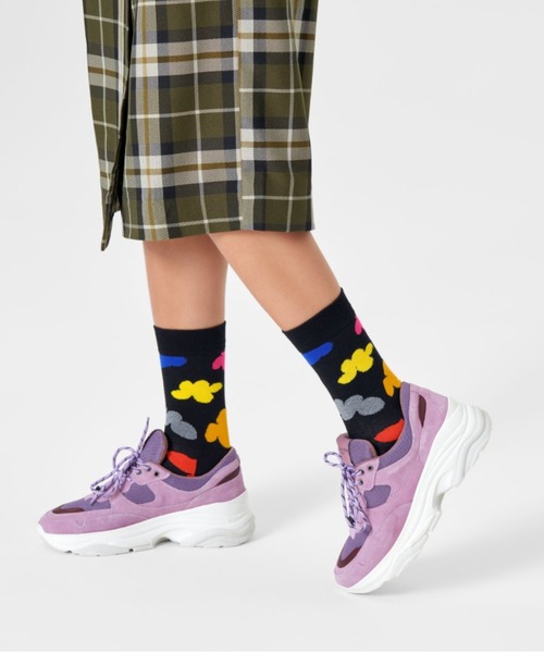 Happy Socks(ハッピーソックス)の「Happy Socks Cloudy クルーソックス 10211082(ソックス/靴下・レディース・ブラック/サックスブルー・M/L)」の4枚目の写真