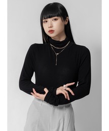 【インナー使いも！】スムースハイネックトップス