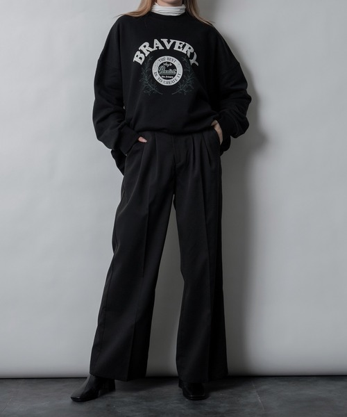 Adoon plain（アドーンプレーン）の「【インナー使いも！】スムースハイネックトップス（Tシャツ/カットソー・レディース・ホワイト/ブラック/ボルドー・FREE）」の6枚目の写真