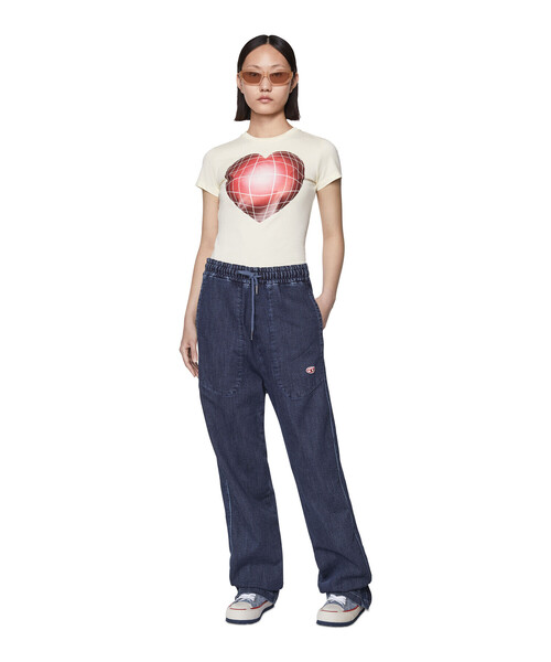 DIESEL(ディーゼル)の「レディース MIXマテリアル チャンキーソール ミドルカットスニーカー(スニーカー・レディース・ブラック/ブルー・38/39/35/36/37)」の4枚目の写真