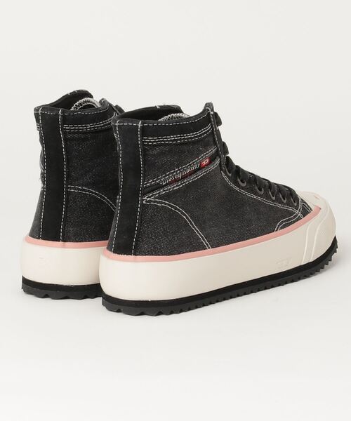 DIESEL(ディーゼル)の「レディース MIXマテリアル チャンキーソール ミドルカットスニーカー(スニーカー・レディース・ブラック/ブルー・38/39/35/36/37)」の6枚目の写真