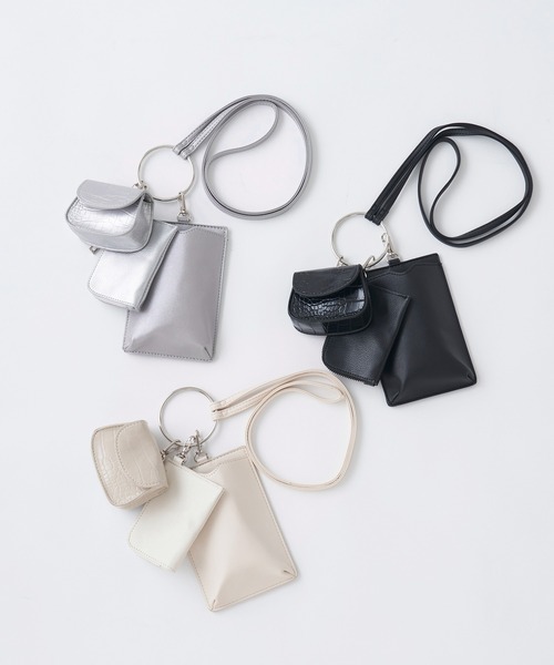 OLIVE des OLIVE(オリーブデオリーブ)の「【WEB限定】リングハンドルマルチショルダー(ショルダーバッグ・レディース・ブラック/オフホワイト/シルバー・FREE)」の13枚目の写真