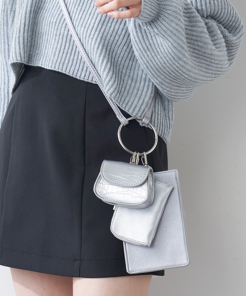 OLIVE des OLIVE(オリーブデオリーブ)の「【WEB限定】リングハンドルマルチショルダー(ショルダーバッグ・レディース・ブラック/オフホワイト/シルバー・FREE)」の14枚目の写真