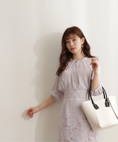 PROPORTION BODY DRESSING（プロポーションボディドレッシング）の「フリルネックブラウス / 1212110901（シャツ/ブラウス・レディース・グレー/ブルー/ホワイト系その他・SMALL/MEDIUM）」の10枚目の写真