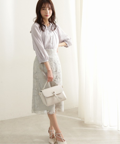 PROPORTION BODY DRESSING（プロポーションボディドレッシング）の「フリルネックブラウス / 1212110901（シャツ/ブラウス・レディース・グレー/ブルー/ホワイト系その他・SMALL/MEDIUM）」の5枚目の写真