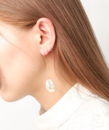 セール】【W】【it】【MUSES】オーバルパールチェーンピアス（ピアス