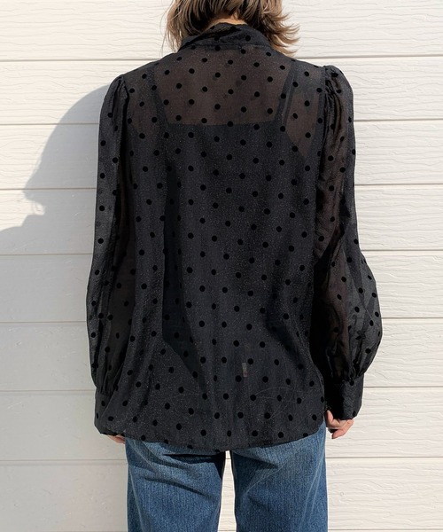 Q（キュー）の「ドットタイブラウス（シャツ/ブラウス・レディース・ブラック系その他/ホワイト系その他・MEDIUM）」の7枚目の写真