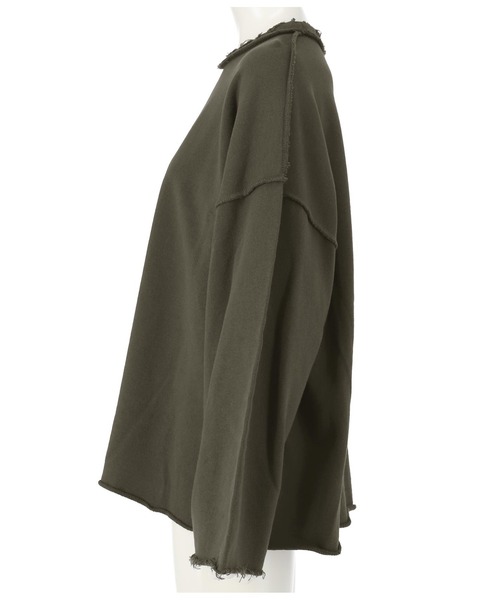 ANAP（アナップ）の「オーバーサイズダメージ裏毛トップス（スウェット・レディース・ブラウン/アイボリー/スミクロ/イエロー×グリーン・FREE）」の15枚目の写真