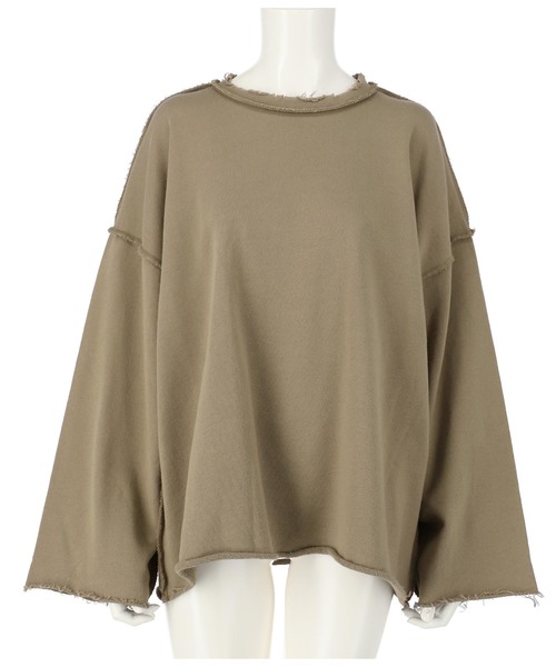 ANAP（アナップ）の「オーバーサイズダメージ裏毛トップス（スウェット・レディース・ブラウン/アイボリー/スミクロ/イエロー×グリーン・FREE）」の13枚目の写真