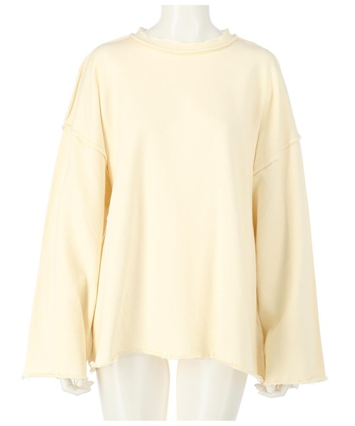 ANAP（アナップ）の「オーバーサイズダメージ裏毛トップス（スウェット・レディース・ブラウン/アイボリー/スミクロ/イエロー×グリーン・FREE）」の11枚目の写真