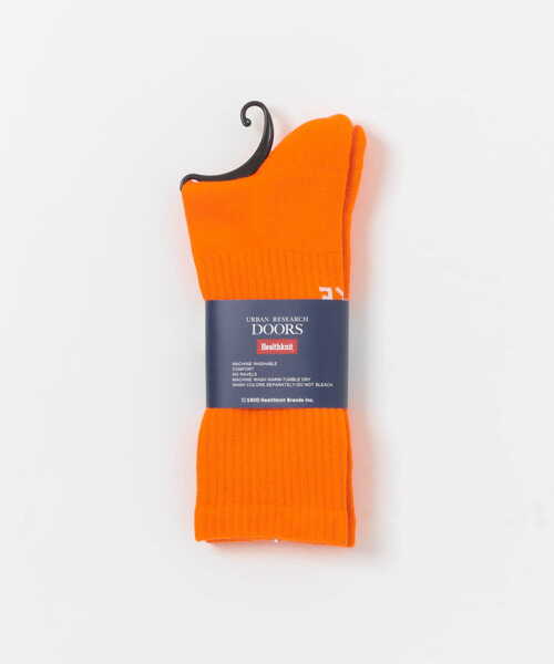 URBAN RESEARCH DOORS（アーバンリサーチドアーズ）の「HealthKnit　ヒールロゴクルー（ソックス/靴下・メンズ・オレンジ系その他/グリーン系その他・-）」の2枚目の写真