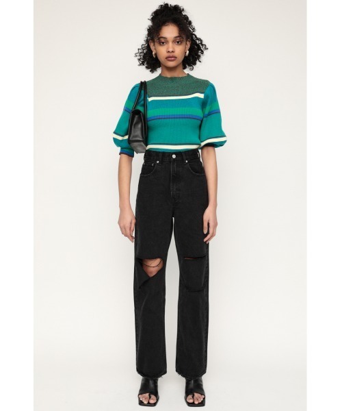 SLY（スライ）の「LIMITED ITEM CRUSH LOOSE STRAIGHT PT-C クラッシュ ルーズ ストレート デニムパンツ（デニムパンツ・レディース・ブラック/ブラウン・1/2/0）」の11枚目の写真