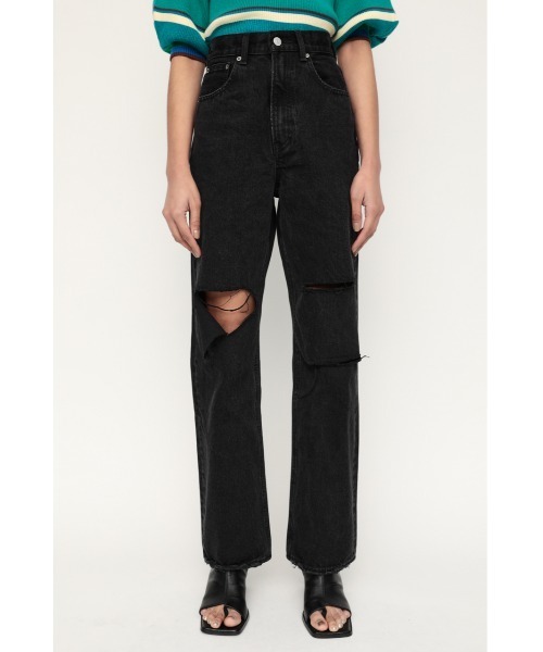 SLY（スライ）の「LIMITED ITEM CRUSH LOOSE STRAIGHT PT-C クラッシュ ルーズ ストレート デニムパンツ（デニムパンツ・レディース・ブラック/ブラウン・1/2/0）」の5枚目の写真