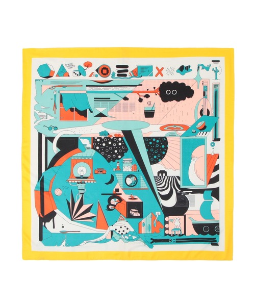 Julia Boutique（ジュリアブティック）の「90×90cmサイズ・ヴィンテージ風サテン生地スカーフ/100015（バンダナ/スカーフ・レディース・Q/D/L/G/A/F/N/I/B/J/O/E/M/C/K/P/H・ONE）」の3枚目の写真