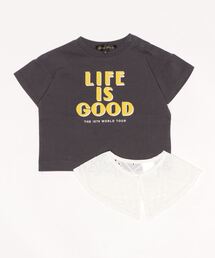 Granny Branket | 付け襟セットロゴＴシャツ（90～140cm）(Tシャツ/カットソー)