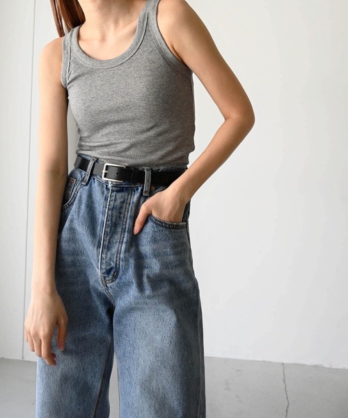 CANAL JEAN（キャナルジーン）の「El mar　リブタンクトップ（タンクトップ・レディース・ホワイト/ライトグレー/ブラック/グレー・ONE SIZE）」の4枚目の写真