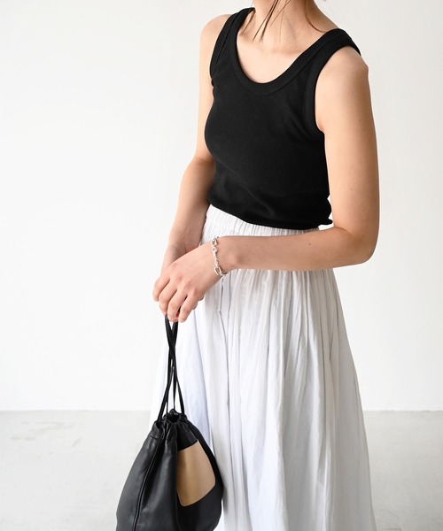 CANAL JEAN（キャナルジーン）の「El mar　リブタンクトップ（タンクトップ・レディース・ホワイト/ライトグレー/ブラック/グレー・ONE SIZE）」の10枚目の写真