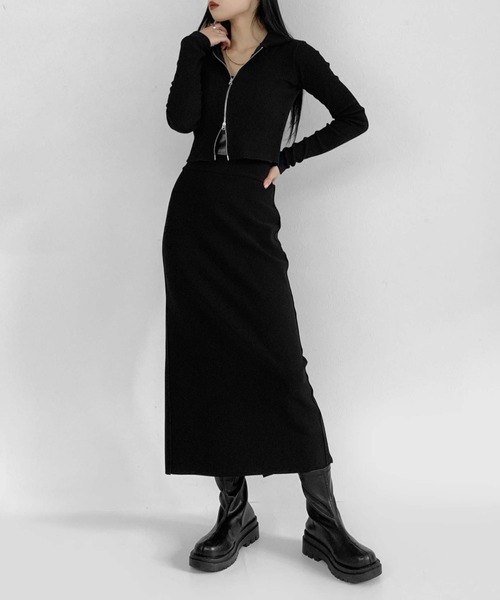 LVEU.（ラブユ.）の「Double zipper rib tops / ダブルジッパー