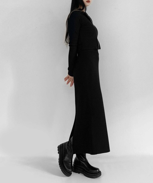 LVEU.（ラブユ.）の「Double zipper rib tops / ダブルジッパー