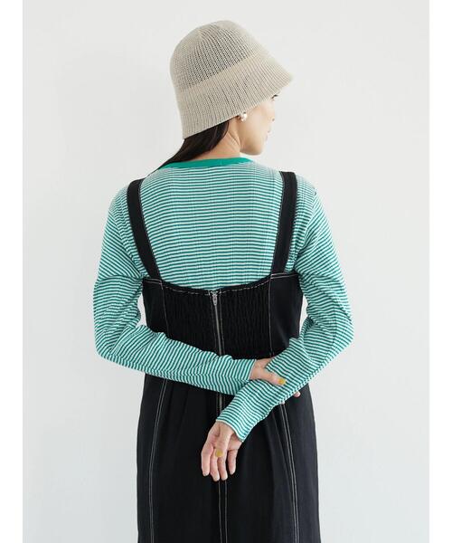 Green Parks(グリーンパークス)の「配色リブプルオーバー(Tシャツ/カットソー・レディース・イエロー/グリーン/ネイビー・FREE)」の10枚目の写真