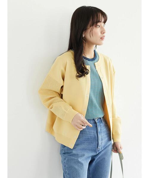 Green Parks(グリーンパークス)の「配色リブプルオーバー(Tシャツ/カットソー・レディース・イエロー/グリーン/ネイビー・FREE)」の12枚目の写真