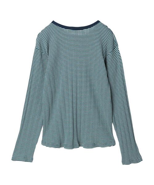 Green Parks(グリーンパークス)の「配色リブプルオーバー(Tシャツ/カットソー・レディース・イエロー/グリーン/ネイビー・FREE)」の13枚目の写真