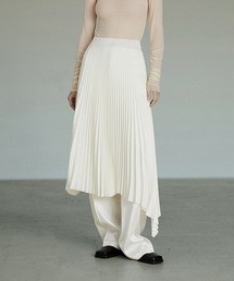 UNSPOKEN | 【UNSPOKEN】Asymmetry hem pleated skirt UC22B003(スカート)
