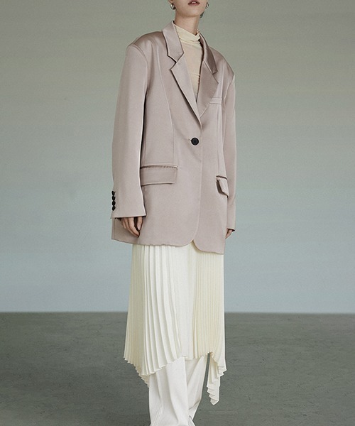 UNSPOKEN（アンスポクン）の「【UNSPOKEN】Asymmetry hem pleated skirt UC22B003（スカート・レディース・ホワイト・M/L/S）」の8枚目の写真