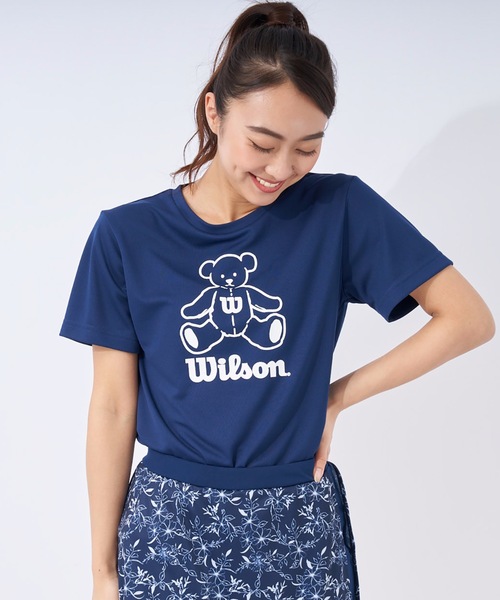 wilson(ウィルソン)の「【WILSON / ウィルソン】レディースビッグロゴドライTシャツ(Tシャツ/カットソー・レディース・ホワイト/ブラック/ネイビー/ピンク・MEDIUM/LARGE/X-LARGE)」の3枚目の写真