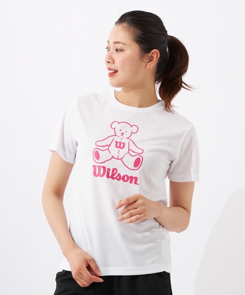 wilson(ウィルソン)の「【WILSON / ウィルソン】レディースビッグロゴドライTシャツ(Tシャツ/カットソー・レディース・ホワイト/ブラック/ネイビー/ピンク・MEDIUM/LARGE/X-LARGE)」の1枚目の写真