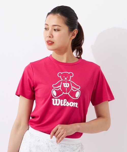 wilson(ウィルソン)の「【WILSON / ウィルソン】レディースビッグロゴドライTシャツ(Tシャツ/カットソー・レディース・ホワイト/ブラック/ネイビー/ピンク・MEDIUM/LARGE/X-LARGE)」の4枚目の写真