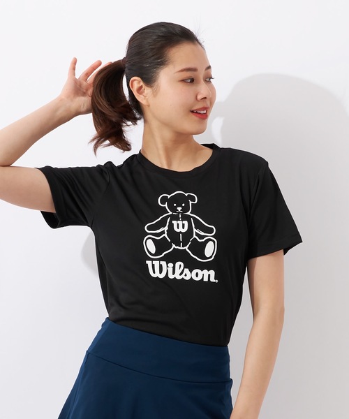 wilson(ウィルソン)の「【WILSON / ウィルソン】レディースビッグロゴドライTシャツ(Tシャツ/カットソー・レディース・ホワイト/ブラック/ネイビー/ピンク・MEDIUM/LARGE/X-LARGE)」の2枚目の写真