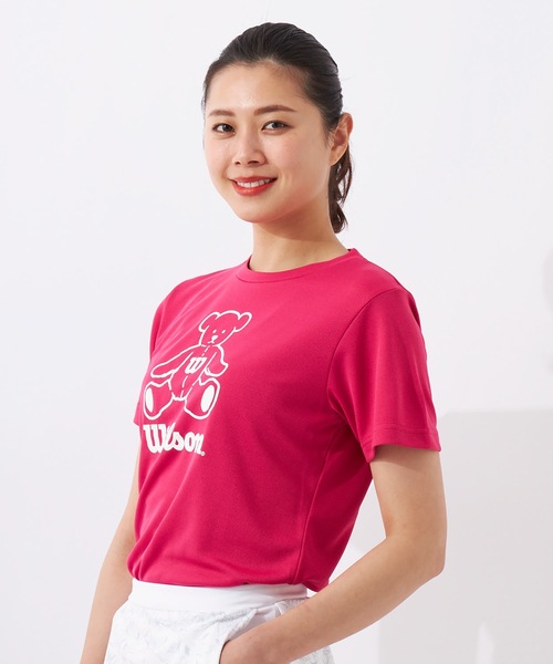 wilson(ウィルソン)の「【WILSON / ウィルソン】レディースビッグロゴドライTシャツ(Tシャツ/カットソー・レディース・ホワイト/ブラック/ネイビー/ピンク・MEDIUM/LARGE/X-LARGE)」の13枚目の写真