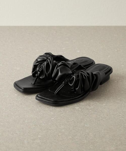 CITEN（シテン）の「＜CITEN＞シャーリングフラットサンダル（サンダル・レディース・オフホワイト/ブラック/ブラウン・S/M/L）」の16枚目の写真