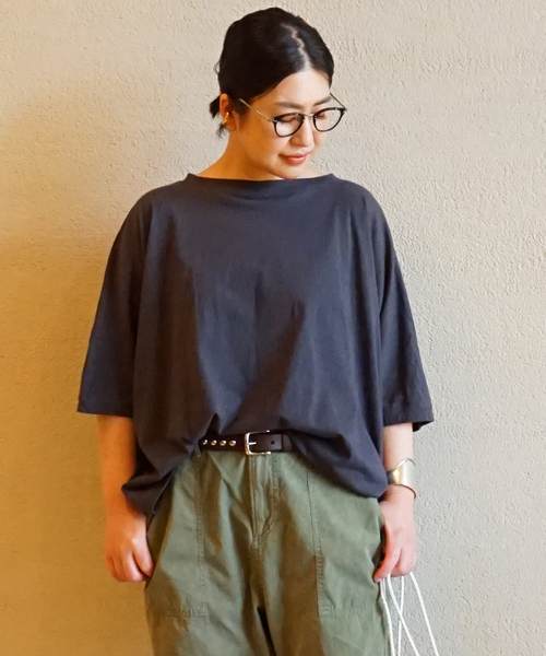 JOURNAL STANDARD LUXE（ジャーナルスタンダード　ラックス）の「オーガニックコットン プルオーバー（Tシャツ/カットソー・レディース・チャコールグレー/ライトグレー/グリーン・FREE）」の2枚目の写真