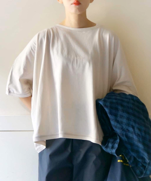 JOURNAL STANDARD LUXE（ジャーナルスタンダード　ラックス）の「オーガニックコットン プルオーバー（Tシャツ/カットソー・レディース・チャコールグレー/ライトグレー/グリーン・FREE）」の3枚目の写真