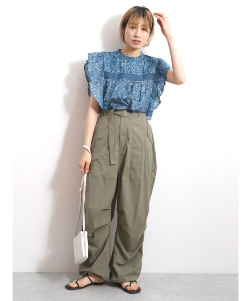 Ungrid（アングリッド）の「ペイズリーコットンノースリフリルブラウス（シャツ/ブラウス・レディース・レッド/ブルー/グリーン系その他・FREE）」の9枚目の写真