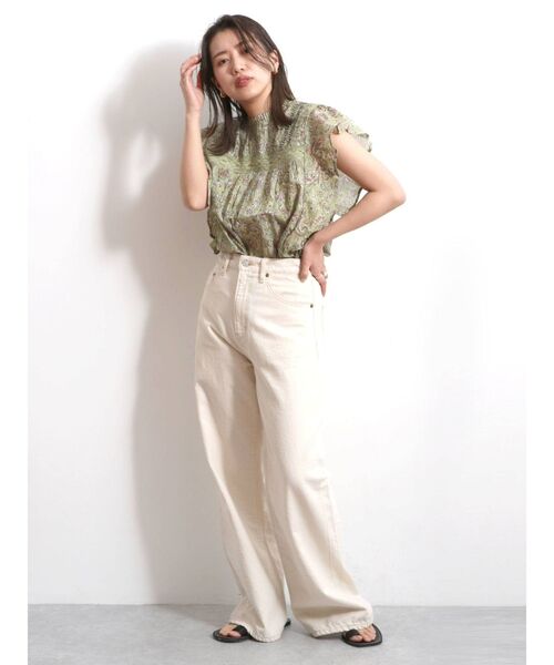 Ungrid（アングリッド）の「ペイズリーコットンノースリフリルブラウス（シャツ/ブラウス・レディース・レッド/ブルー/グリーン系その他・FREE）」の15枚目の写真