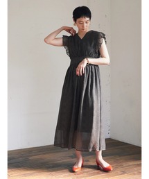 armonia | armonia. 袖フリル柄ワンピース(ワンピース)